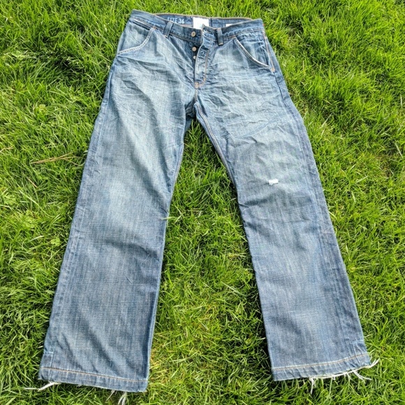 Gap straight wide leg button fly denim jeans 36